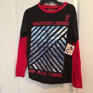 JACK 23 Greatest Legend Of All Time Boy's Long Sleeve Sleeve Shirt Sz S 8
